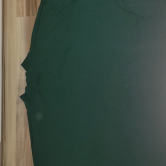 Men's Forest Green Mock Neck Long Sleeve Cotton Top - Picture 12 of 14